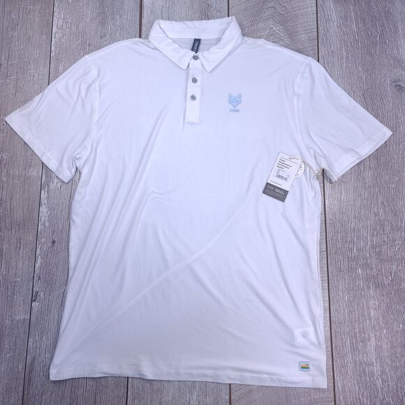 Vuori Mens Strato Tech Polo Size XL White  Solid Golf Performance Stretch Top - Picture 1 of 6